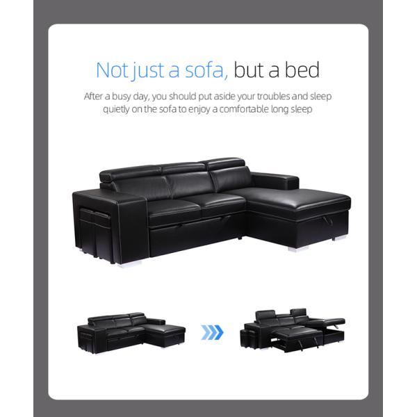 High quality L shape PU leather sofa bed 2 seats Europe designs modern sofas for living room furniture