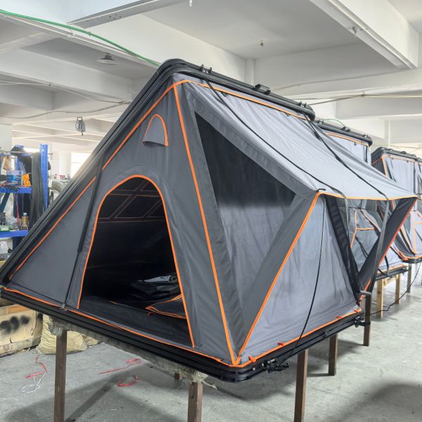 Outdoor 4x4 Waterproof 4 Person Aluminum Hard Shell Triangle Rooftop Tent Car Roof Top Tent Camping Car Roof Tent for Sale