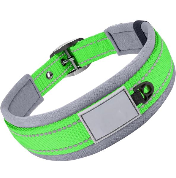 Adjustable Nylon Neoprene Padded Dog Collars Reflective Soft Design Comfortable Durable