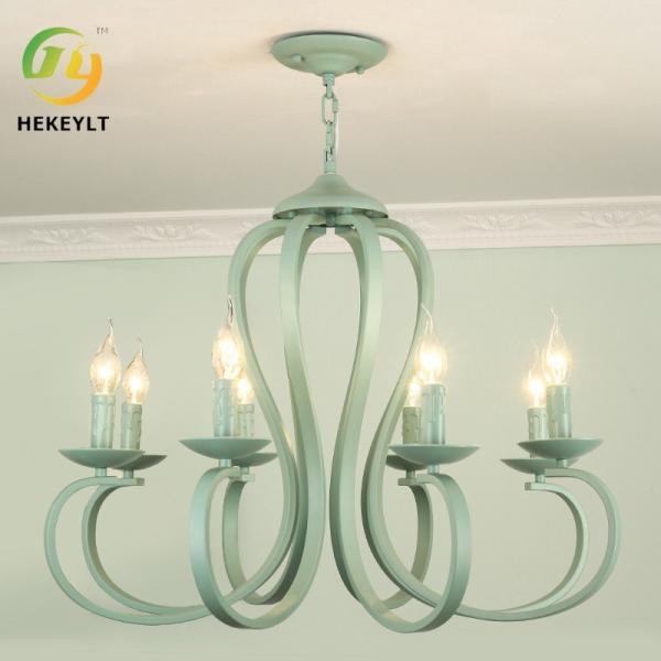 Lâmpada simples europeia da loja de roupa do quarto da sala de jantar de Art Candle Chandelier Living Room do ferro