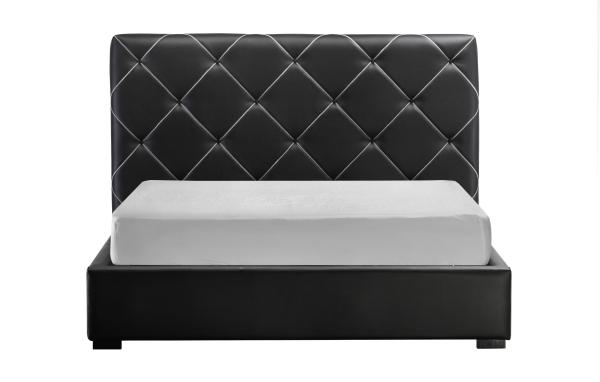 Black Velvet Modern Queen Size Bed Practical Soft For Apartment