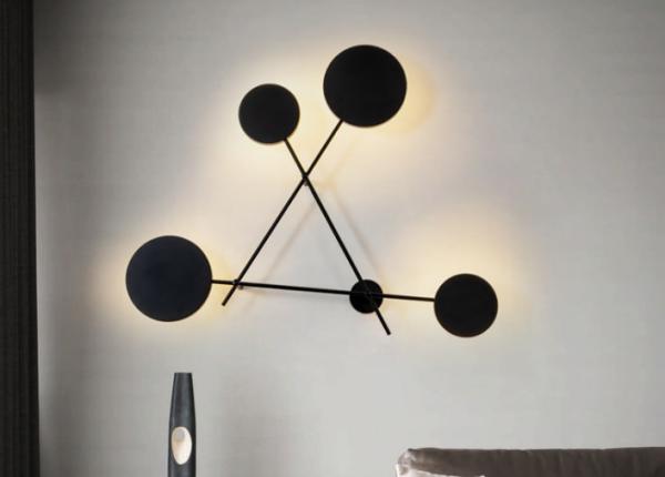 Diameter 107cm Height 85cm Led Black Iron Acrylic Modern Wall Sconces