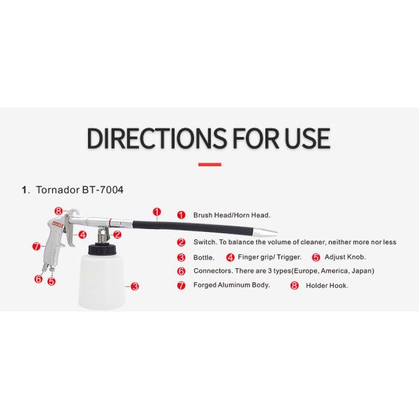 Flexible Car Foam Wash Gun Car Cleaning Spray Gun With Silver Forged Aluminum