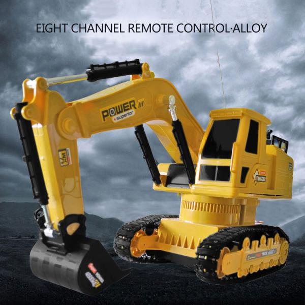 Indoor-Outdoor Electric Remote Control Excavator Toy with Music and Lighting 10 Channel