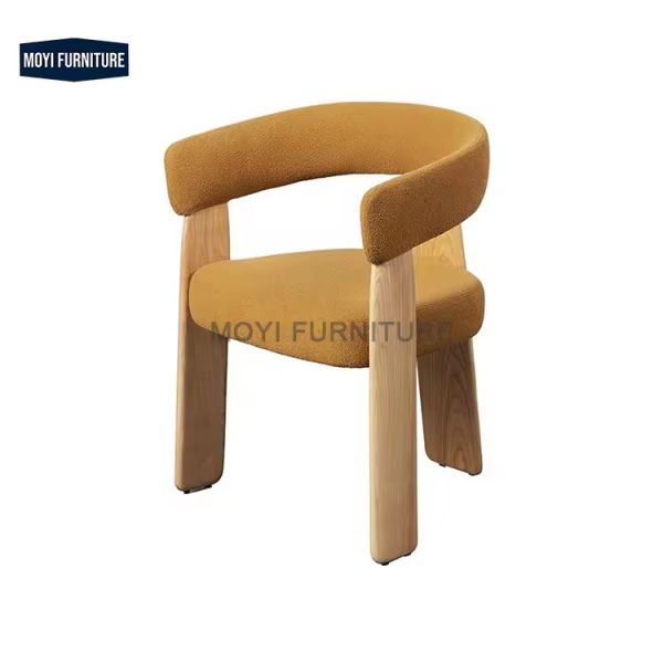 Moyi Ash Solid Wood Low-back Arm Dining Chair
