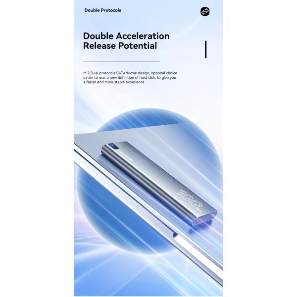 USB 3.1 Type C Hard Drive Enclosure Support M.2 SATA M.2 NVME PCIe