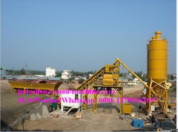 HZS serial concrete production plant productivity 25m3 / h power 60KW Concrete Mixing Station