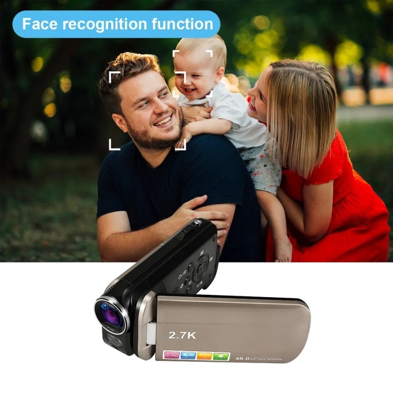Newest Portable 2.7K HD 48MP 18X Digital Zoom Camcorder Anti Shake DV Cameras 3.0 Inch IPS Touch Screen Video Camera for Photogr