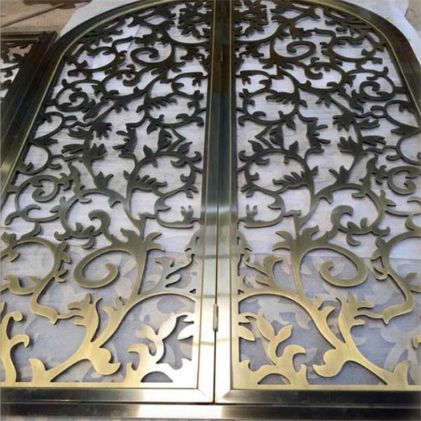 Customized Stainless Steel Screen Partition With Glass Inside For Indoor Metal Room Divider