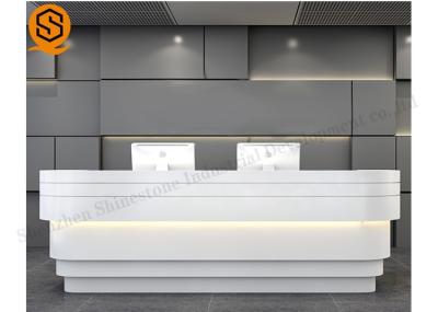 O ODM conduziu o recepcionista de superfície contínuo Furniture Joints Invisible do escritório da mesa de recepção