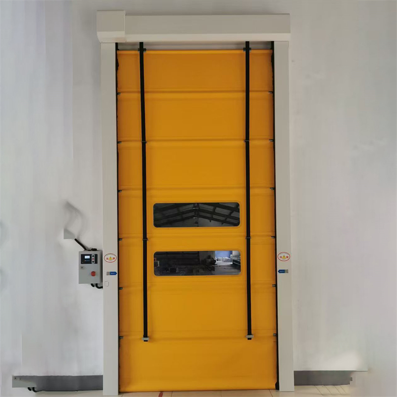 0.8-1.2mm PVC Curtain High Speed Folding Door Class 6 Wind Resistance Industrial Fast Access Operations