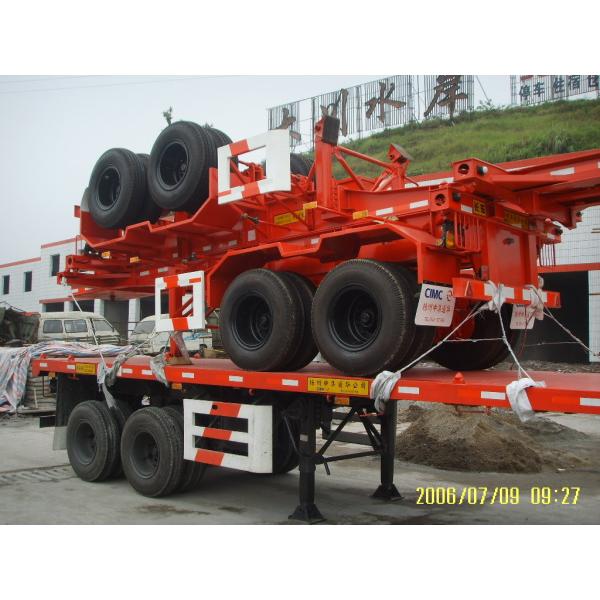 13 Meters Gooseneck Heavy Duty Flatbed Trailer , 3 Axle Flatbed Trailer