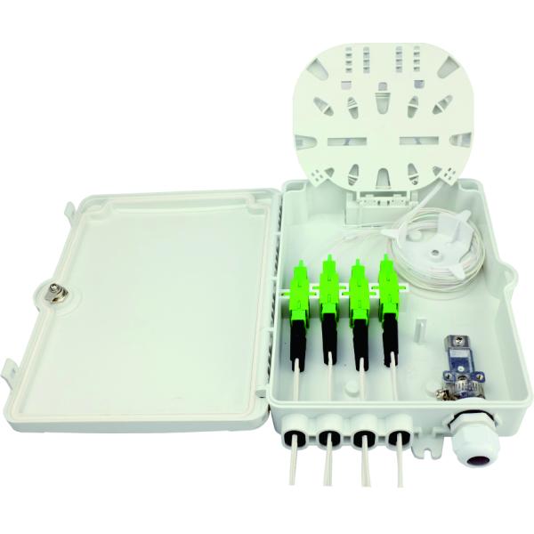 Wall Pole Mount Fiber Optic Distribution Box for Network FTTH IP65 Outdoor 8 Cores