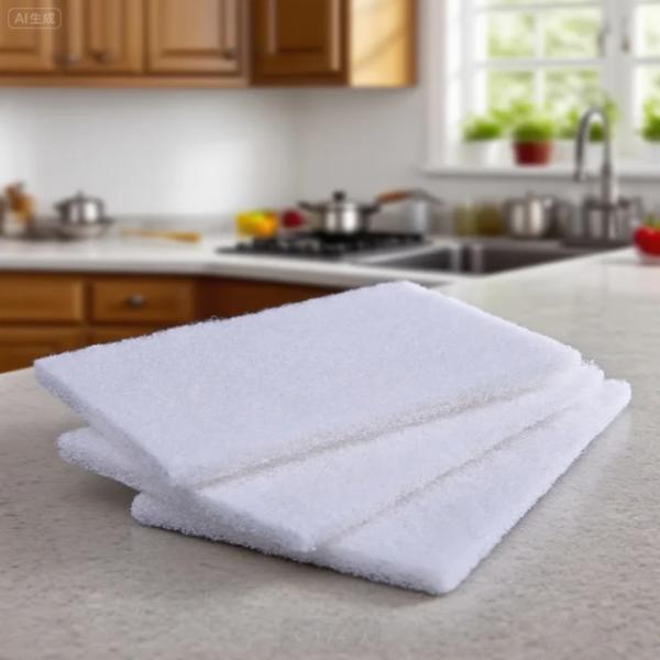 Tampon à récurer en polyester écologique 4x6 pouces pour le nettoyage de la cuisine