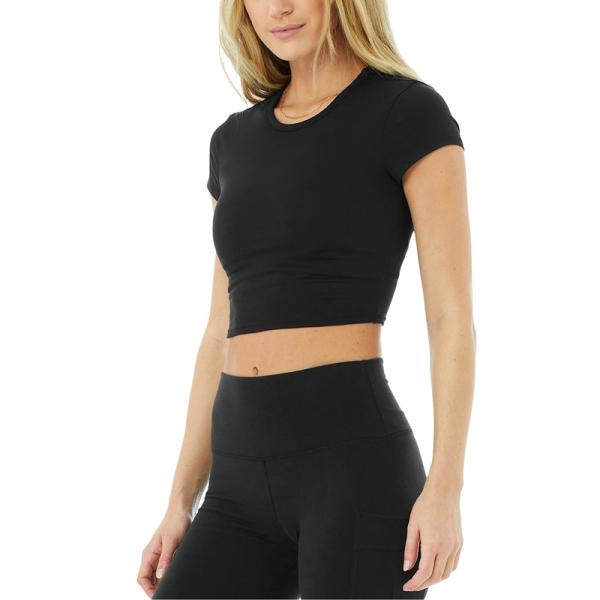 Cutsomized Summer Cotton Fitness Short Sleeve Slim Fitness Gym Crop T-shirts for Yoga Tee