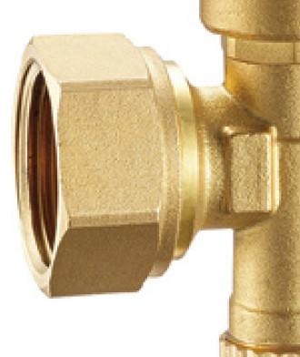 6019 Brass End Piece With G1 Felxible Female Nut For Hot Forged Supply Manifold Air-Vent And Draining Valve Integrated