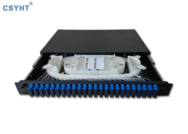 Standard 1U 19'' Rack Mount SC 24 Ports FTTH Fiber Optic Patch Panel Optical Drawer