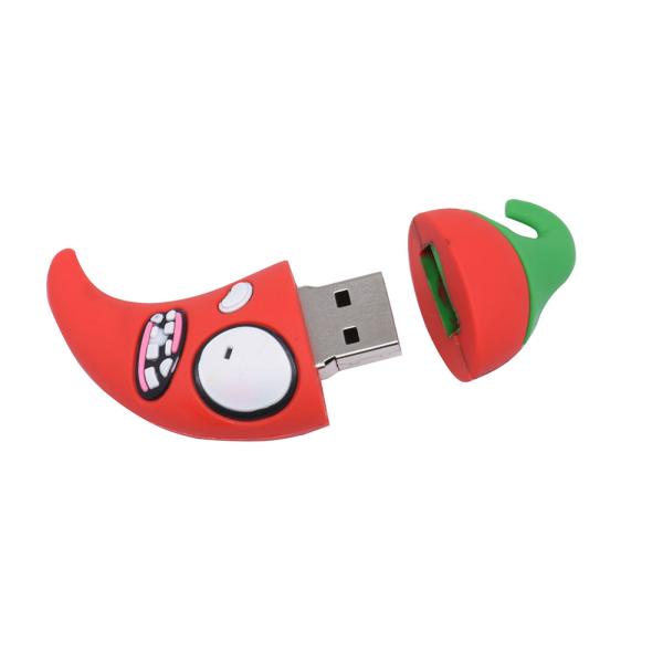Перец мультфильма горячий/приносит плоды модельный милый подгонянный привод ручки PVC привода 8GB 16GB 32GB USB внезапный