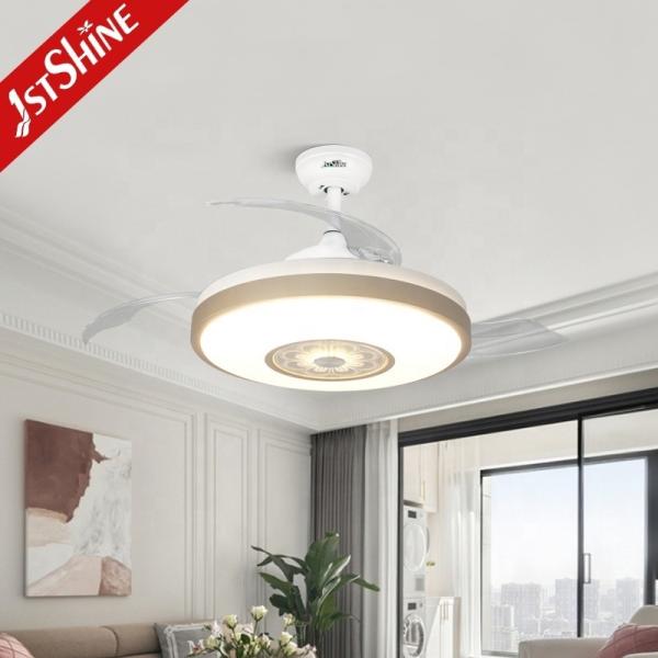 Ventilador de teto LED de design invisível com luz noturna inteligente e motor DC 3000K/4500K/6000K