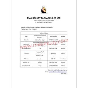 MAX BEAUTY PACKAGING CO LTD Certifications