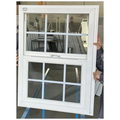 UPVC Single Hung Vinyl Windows Soundproof Double Vertical Sliding Windows