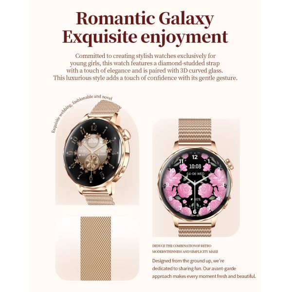 Smart Watch Blue Tooth Call Sports Bracelet Waterproof Music Heart Rate Sleep Lady Health