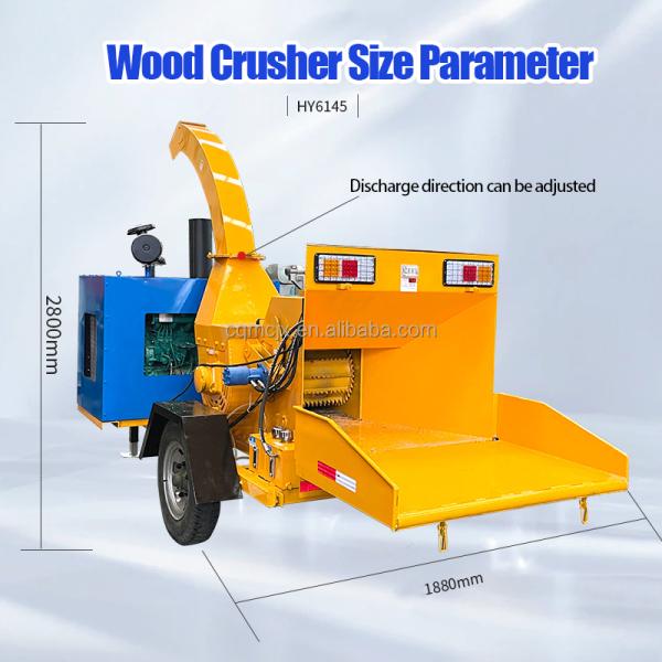 Customizable 102/110hp Turbo Diesel Engine Wood Shredder for Agricultural and Forestry