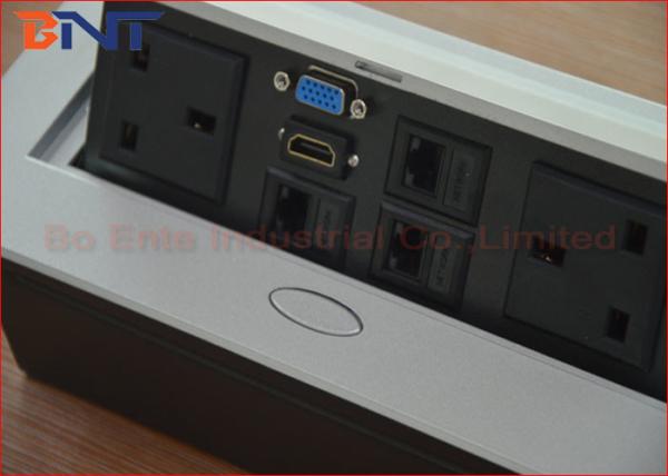 Hydraulic Oval Pop Up Desk Pop Up Sockets With UK Standard Power Outlet