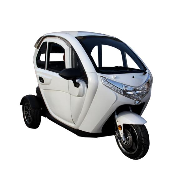 Three Wheels Enclosed Electric Tricycle 1500W Motor Aluminium Adjustable Seat