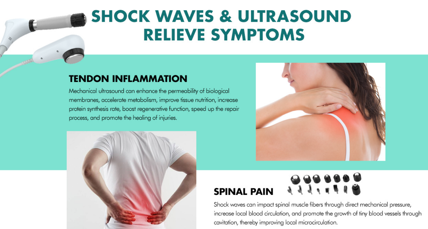 2Handles Reducing Inflammation Pain relief Ultrasound Ballistic Pneumatic Shockwave Therapy Device