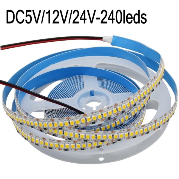 12V 24V SMD2835 самоклеящиеся светодиодные ленты светодиодные прохладные белые ленточные огни