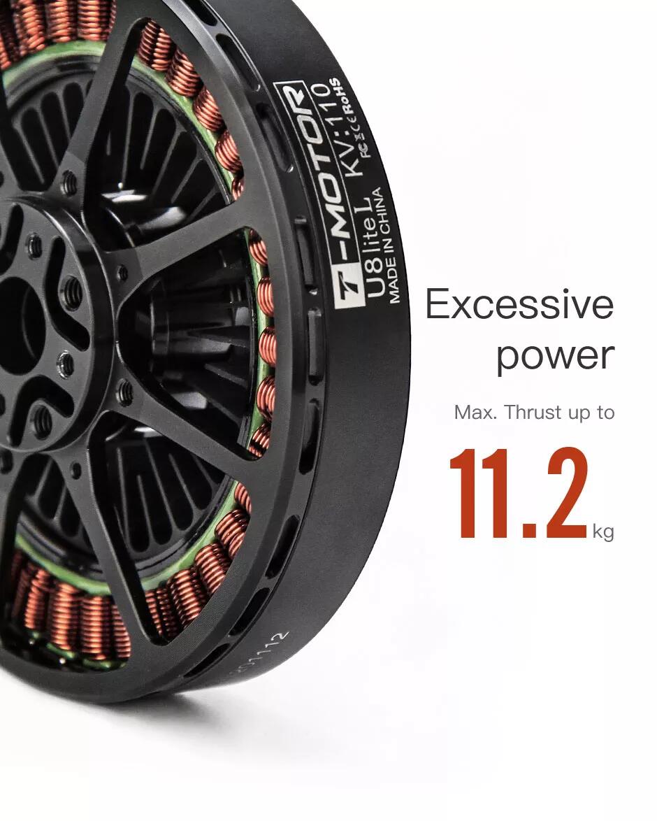 T-MOTOR U8 Lite L KV95 110 Power High Torque Efficiency Waterproof Brushless Motor Manned Multi Axis DIY