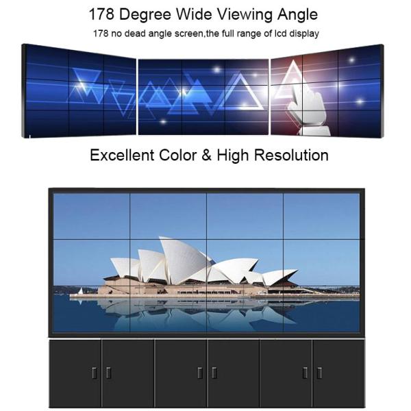 Floor Stand Wall Monitor Display , Commercial Digital Signage Video Wall Lightweight
