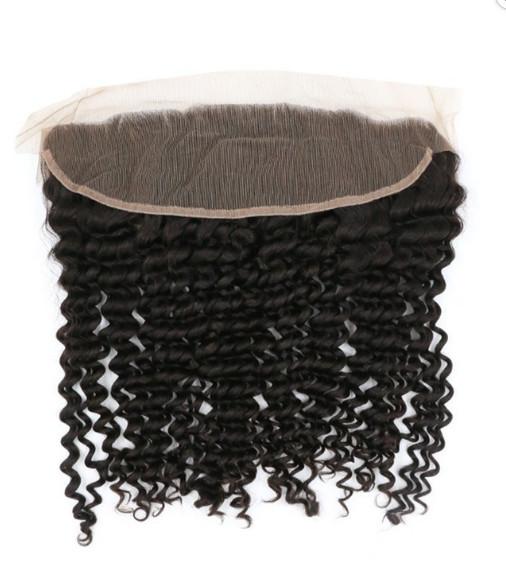 Silk Base Deep Wave Lace Frontal Unprocessed Human Hair Lace Closure Piece