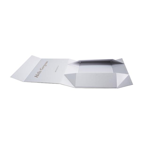 ISO 9001 White Cardboard Foldable Magnetic Rigid Gift Box