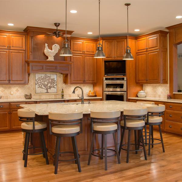 Hot Sale Luxury Designs Cherry Wood Cabinets Cupboard Set Kitchen Furniture