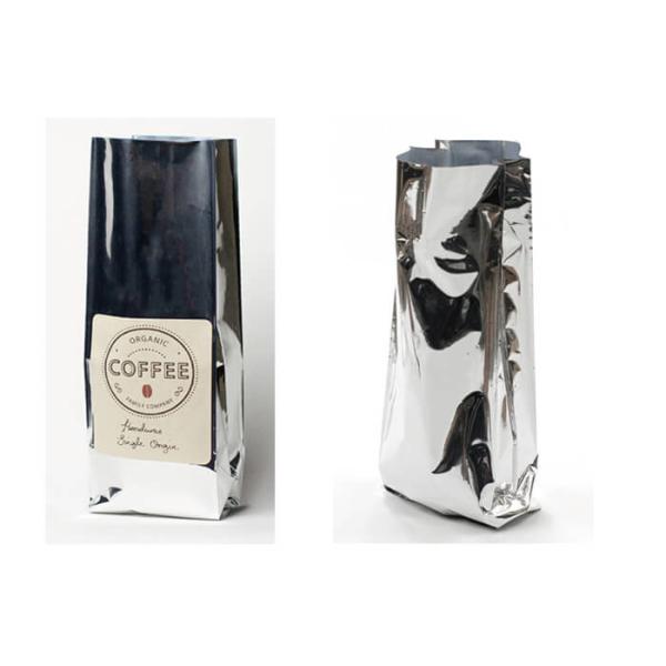 250g Black Coffee Silver Plastic Pouch Packaging With Reclosable Zipper