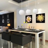 Îles de cuisine de décoration autour d'accrocher la lampe pendante de globe en verre blanc léger