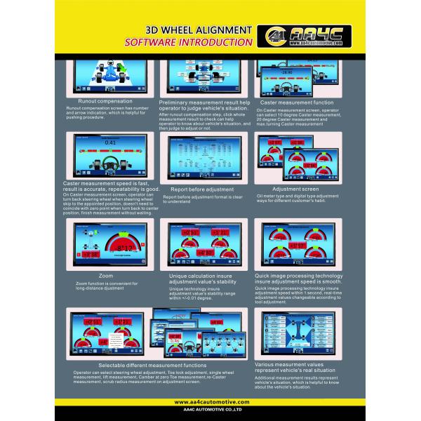 Electronic 3d Wheel Alignment Machine  220rpm Camera Beam Automatically Move Laser