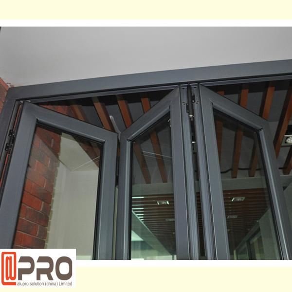 Reflective Aluminum Glass Sliding Window / Horizontal Bifold Windows bi-fold aluminum door bi-folding windows for
