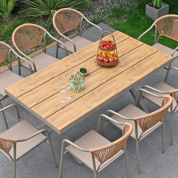 Outdoor Table And Chairs Set Waterproof And Sunproof Garden Patio Furniture Rattan Wicker Chair Combination For Villa Balcony Terrace And Open-Air Leisure