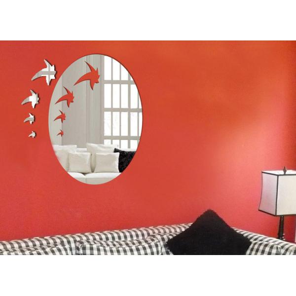 Acrylic , PS CM-049 40 * 60cm Eco-friendly Removable Wall Mirror Sticker Stick to the Clear Wall Paper