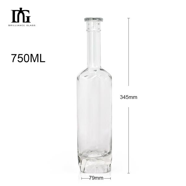 Base Material Glass 750ml/700ml Spirits Wine Bottles for Rum Whisky Vodka Gin Liquor