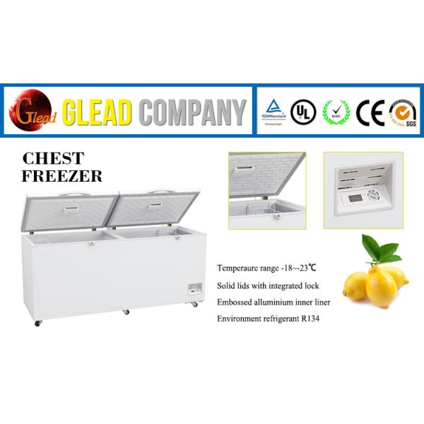 Temp ajustável da porta superior comercial de aço inoxidável grande do congelador da caixa da capacidade