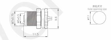 Промышленный M5 женский задней монтажной розетки сварный винт 20A IP67 3 / 4pin для соединений