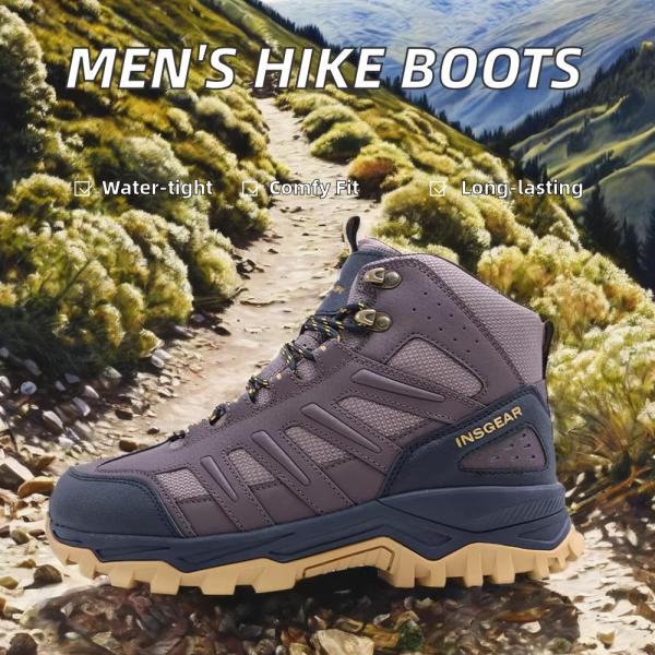 Men's Lightweight Leather Boots Waterproof Stay Dry Comfortable On Hiking Trips