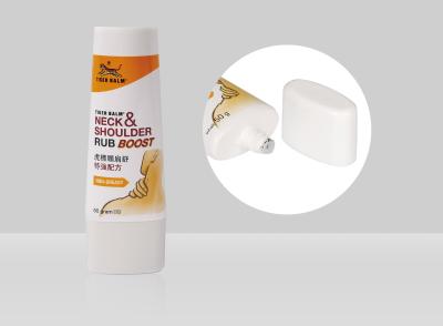 Liquid Foundation Custom Cosmetic Tubes Plastic D35mm 35-100ml With Bright White Surface Super Flat Cover Oval Tube