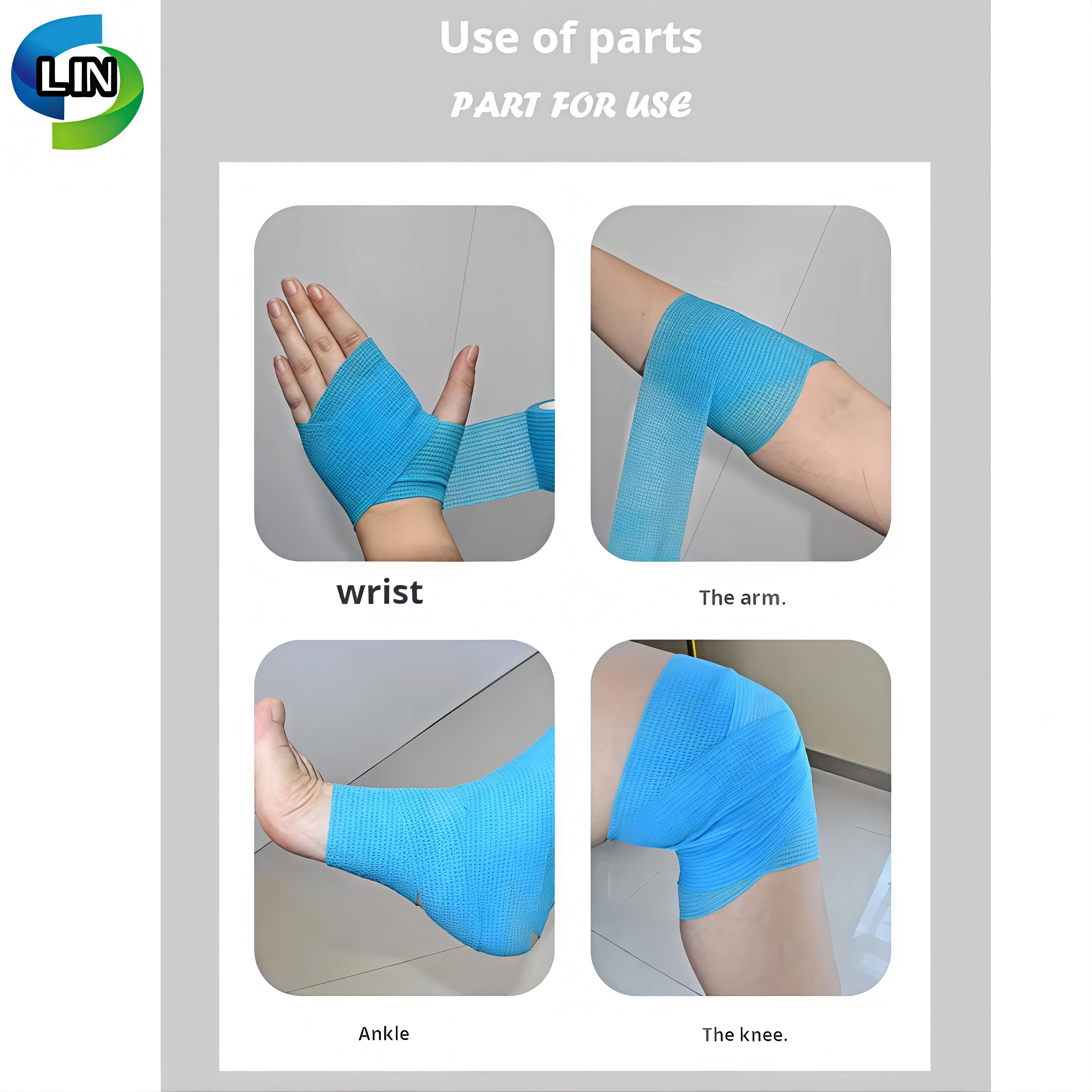 CE Certified Class I Medical Devices Self-Adhesive Elastic Bandage with Acrylic Acid Glue for Sports Protection
