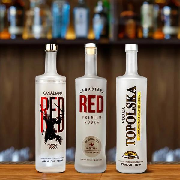 500ml 700ml 750ml 1000ml Glass Bottle Tequila Vodka Whiskey Bottle Base Material Glass