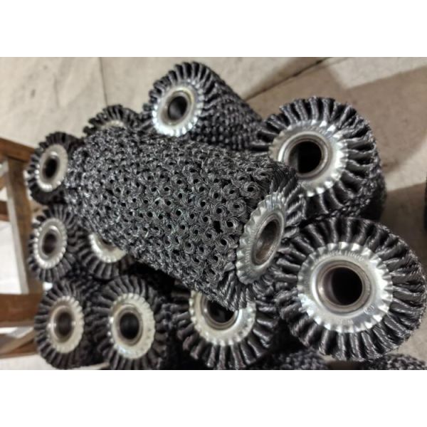 5 Inch OD Multi-Layer Twisted Steel Wire Brush Drum Scarifier for Rust Removal